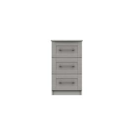 image-London Bedrooms - Fenchurch 3 Drawer Bedside Chest - Grey