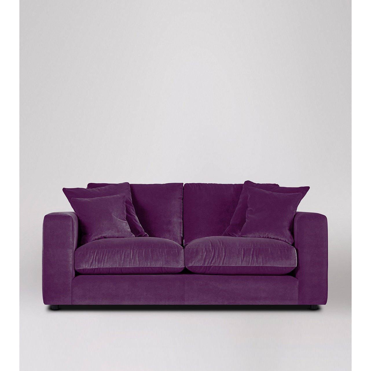 Swoon Althaea TwoSeater Sofa Dark Purple Easy Velvet by Swoon