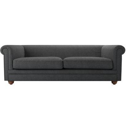 Patrick Unbuttoned 3 Seat Sofa in Charcoal Brushed Linen Cotton - sofa.com