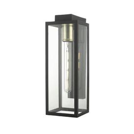 Dar NAX1522 Naxos Outdoor Wall Light In Black And Glass
