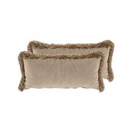 Alexander and James - New England Nantucket Pair of Fabric Bolster Cushions - Brown