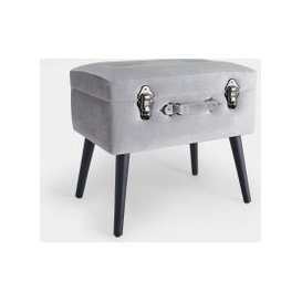 Silver Storage Trunk Stool