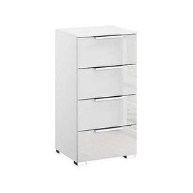 Rauch - Formes Glass 4 Drawer Narrow Chest - White/White Front