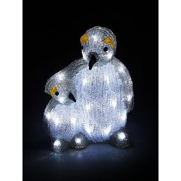 Mummy And Baby Penguin Acrylic Outdoor Christmas Light