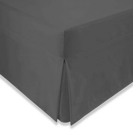 Easycare Plain Dye 100% Cotton 180 Thread Count Graphite Pleated Fitted Valance Graphite (Grey)