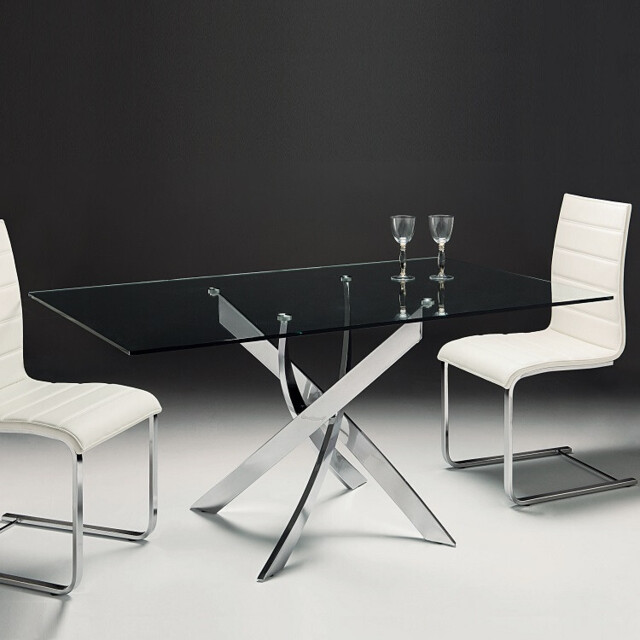 Entwined Glass Rectangular Dining Table by 4 Living | ufurnish.com