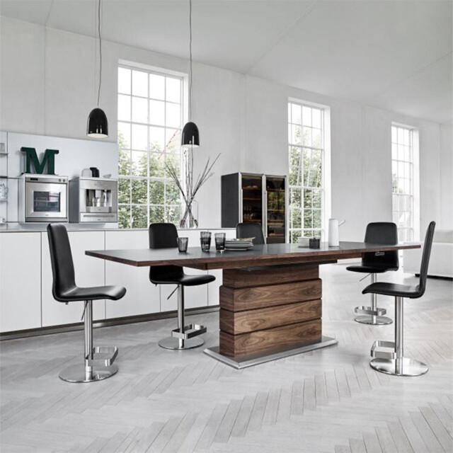 Skovby 30 Height Adjustable Dining Table walnut oiled + black nano top ...