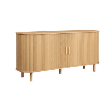 2 Door Fluted Sideboard Oak – Fluted Oak, Japandi Rounded Design 160 cm ...