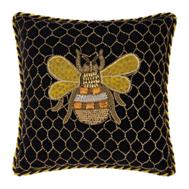 MacKenzie-Childs - Velvet Queen Bee Cushion - 35x35cm