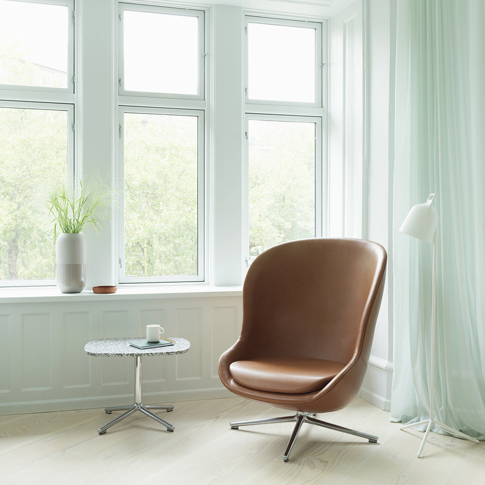 Normann Copenhagen - Hyg Swivel High Lounge Chair - Ultra Leather