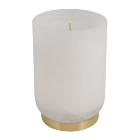 Luxe - Brass Base Marble Look Candle