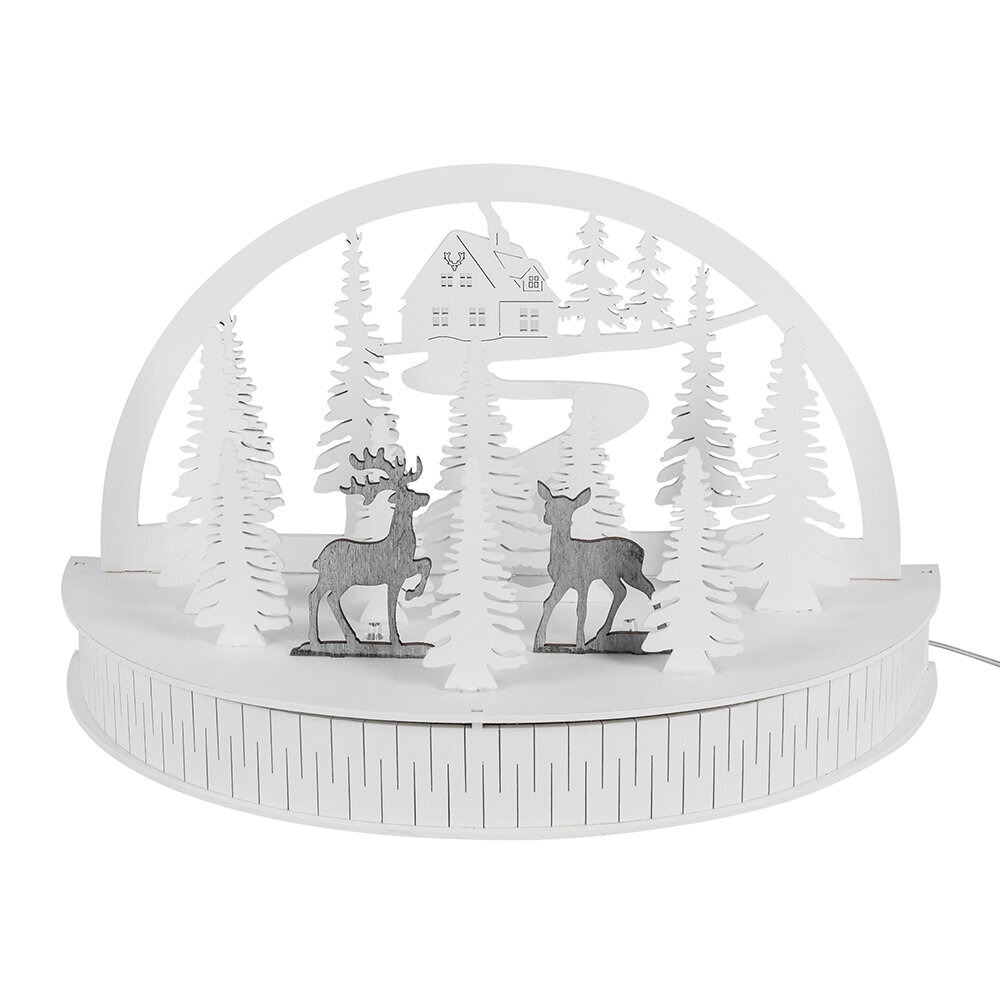 Designed by AMARA Christmas - Wooden Light Up Reindeer Scene - White