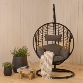 AMARA Outdoors - Solar Powered Egg Chair Fairy Lights - Grey