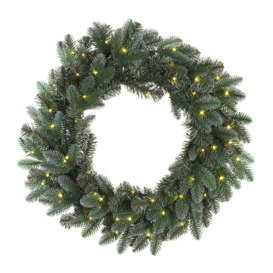 Designed by AMARA Christmas - Trondheim Pre-Lit Wreath - Green/Blue