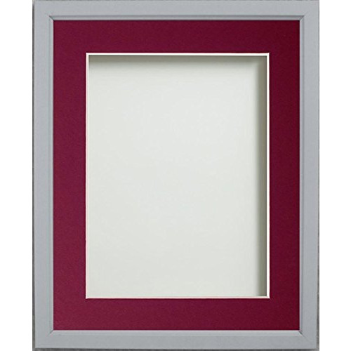 Frame Company Drayton Range A4 Grey Picture Photo Frame with Plum Mount
