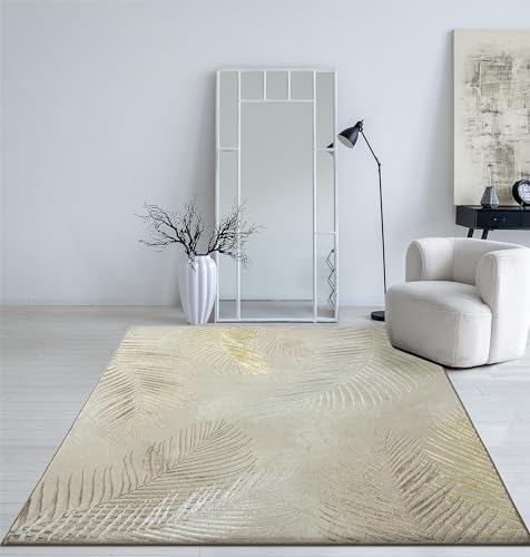 Mia's Teppich Cielo – Kurzflor, Grau, 140 X 200 Cm, Mit Hoch-Tief-Effekt & Glanzfaser
