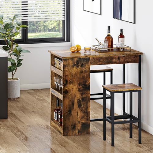 YITAHOME Bar Table Set with Bar Stools, 2 Bar Table and Stools Set ...