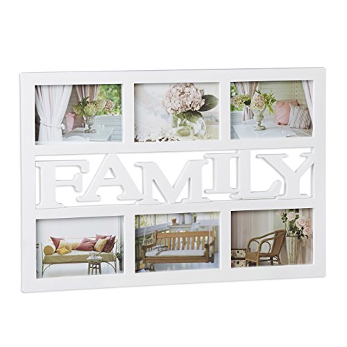 Relaxdays Picture Frame Family, Collage Frame for 6 Photos, Custom ...