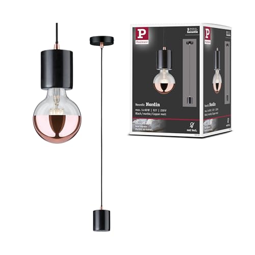 Paulmann Neordic Ketil Lampada a Sospensione E27 Nero - Design Scandinavo