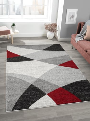 Mia's Mosaix Modern dicht laagpolig tapijt voor woon en slaapkamer, met