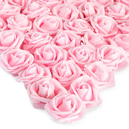 Pink Roses Creations Bright Creations 200 Pack Light Pink Roses Artificial Flowers for ...