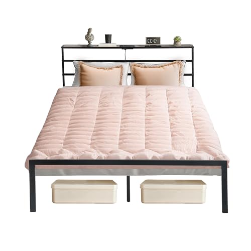 Elegant metalen bed van 140 x 200 cm in goud met USB Elegant metalen bed van 140 x 200 cm in goud met USB
