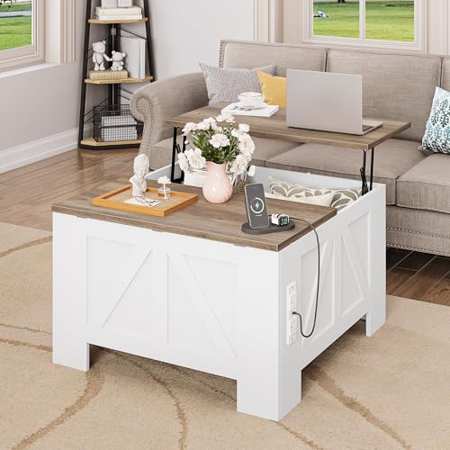 YITAHOME Semi-Submerged Coffee Table with Innovative Lift and Flip Top ...