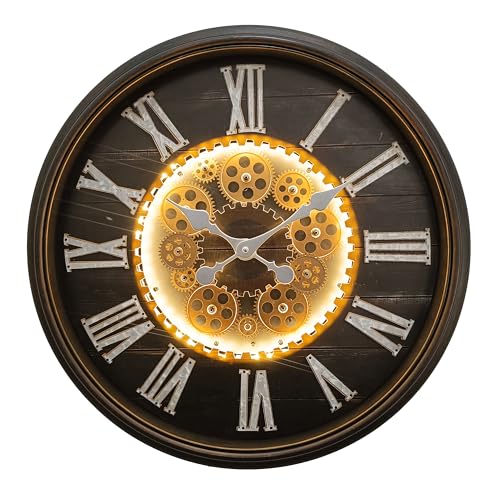 Lesser & Pavey Cog Clocks LED Cog Clock Light Up Bronze 58cm - Large ...