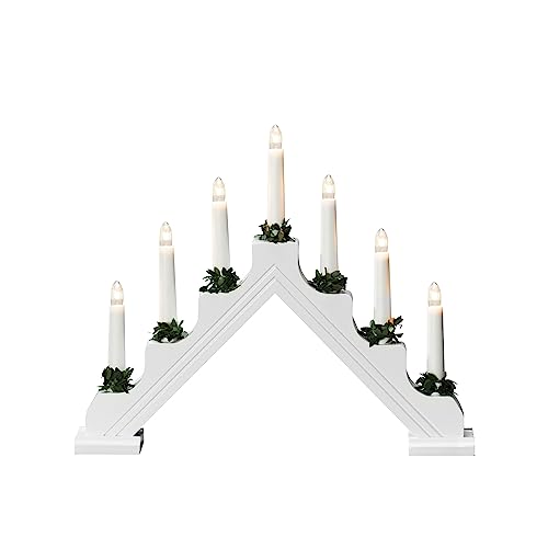 Konstsmide 2322-305 Welkomstlamp in traditionele stijl, werkt op 6 AA-batterijen (niet inbegrepen), hout, grijs, eenheidsmaat