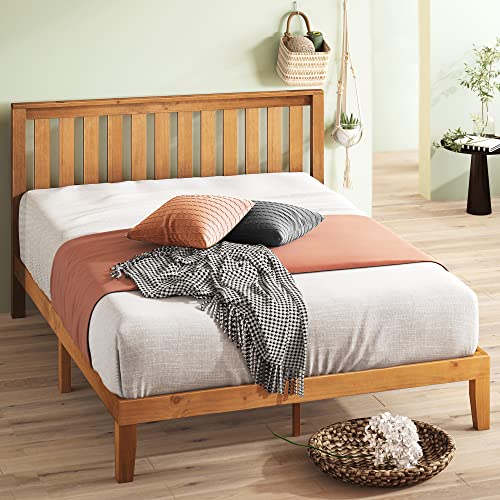 ZINUS Vivek Deluxe Wood Platform Bed Frame With Headboard, Wood Slat Support, No Box Spring