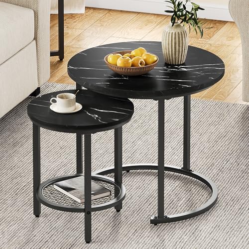 YITAHOME Coffee Table for living room, Nest of Tables Set of 2 with ...