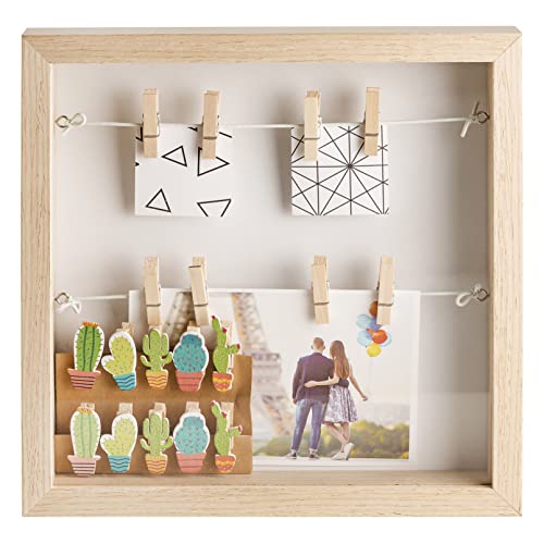 Gadgy Shadow Box Frame with 18 Clips, Deep 3D Display Frame for Photos ...
