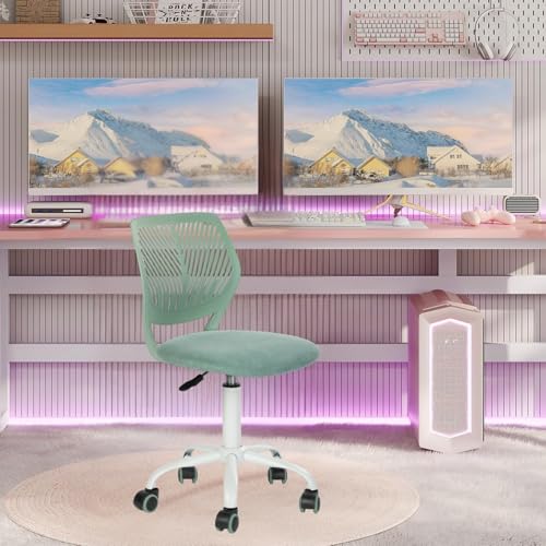 HOMYLIN 1 Piece of Premium Fabric Swivel Chair Armless Gaming Chair for ...