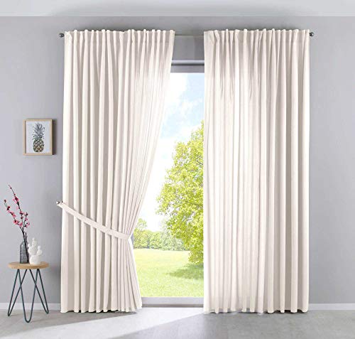 Set Di 2 Tende Trasparenti Gardinenbox 'Uni' – Turchese, Con Occhielli, 175x140 Cm, 100% Poliestere, Per Soggiorno