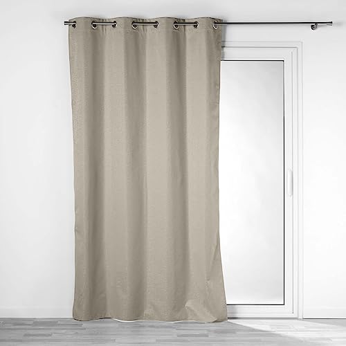 Douceur d'Intérieur Darko Tenda Oscurante con Occhielli, 140 x 260 cm, Nocciola, Jacquard