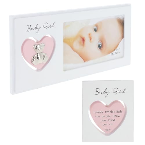 Shudehill Giftware Spinning Heart Frame 6x4 Photo Frame - Baby Girl ...