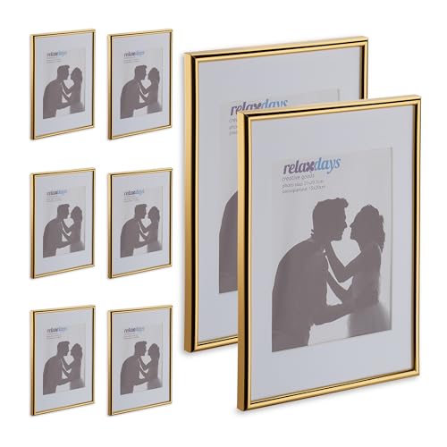 Relaxdays Picture Frame Set of 8, DIN A4, Portrait and Landscape Format ...
