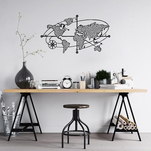 Contemporary Accessory Metal Stylish Black Decorative Metal Wall Accessory, 70 x 39 cm, 100% Metal ...