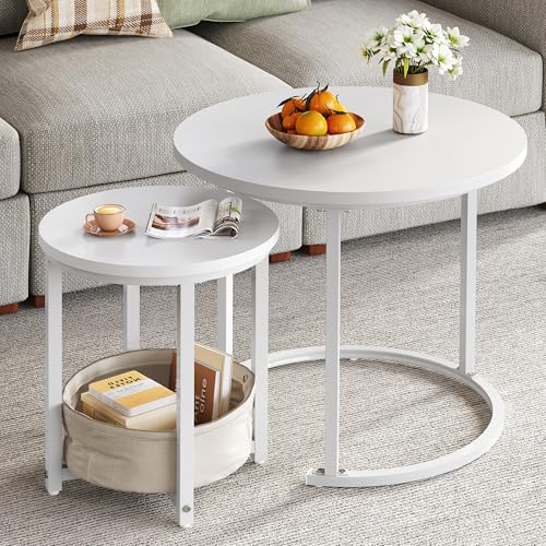 YITAHOME Coffee Table for living room, Nest of Tables Set of 2 with ...