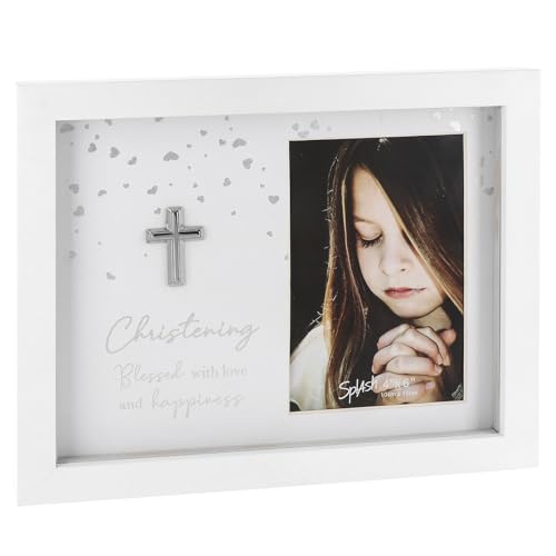 Shudehill Giftware Sentiment Sparkle Christening 6x4 White Photo Frame ...