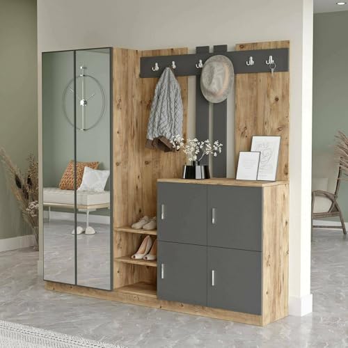 Dmora Medium Entrance Cabinet, Coat Rack, Composition for Lobby ...