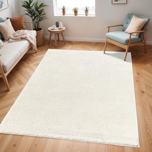Livabliss Shaggy Rug 140x200 Cm - Soft Boho Fluffy Rug For Living Room, Bedroom, Neutral Yellow