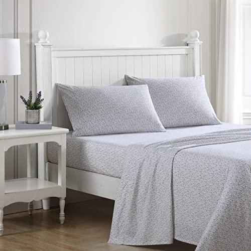 Laura Ashley - Full Sheets, Cotton Percale Bedding Set, Lightweight ...