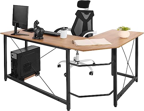 Clevich L-Shaped Corner Desk, 167 x 120 cm Computer Gaming Desk with ...
