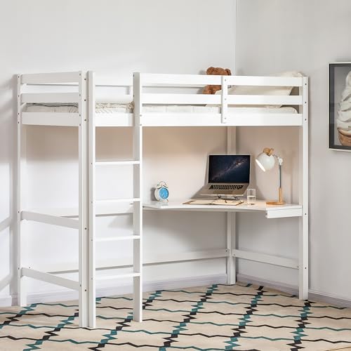 Vida Designs Sydney High Sleeper Bunk Bed, Solid Pine Wood Kids Loft ...