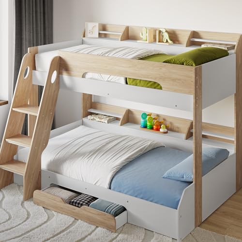 Flair Furnishings Triple Bunk Beds for Kids, Space-Saving Bunk Bed with ...
