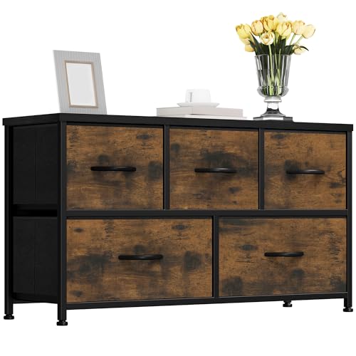 YITAHOME Chest of Drawer with 5 Drawers for Bedroom Fabric Dresser ...
