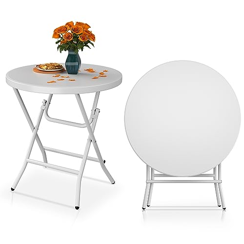 YITAHOME 80cm Round Garden Table, Super Light Folding Table, Folding ...