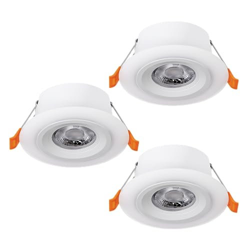 EGLO Set of 3 recessed LED spot lights Calonge, round spotlights for ...