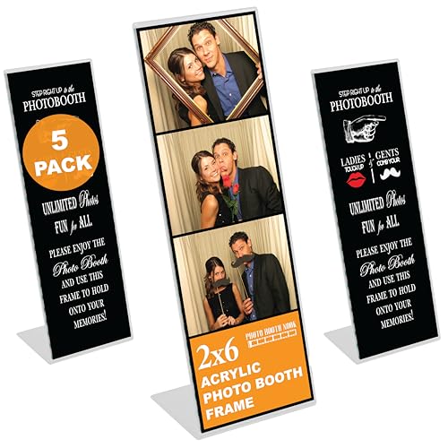 Inframe Photo Booth Photo Booth Nook - 2x6 Slanted Photo Booth Frames (5 Count) - Crystal ...